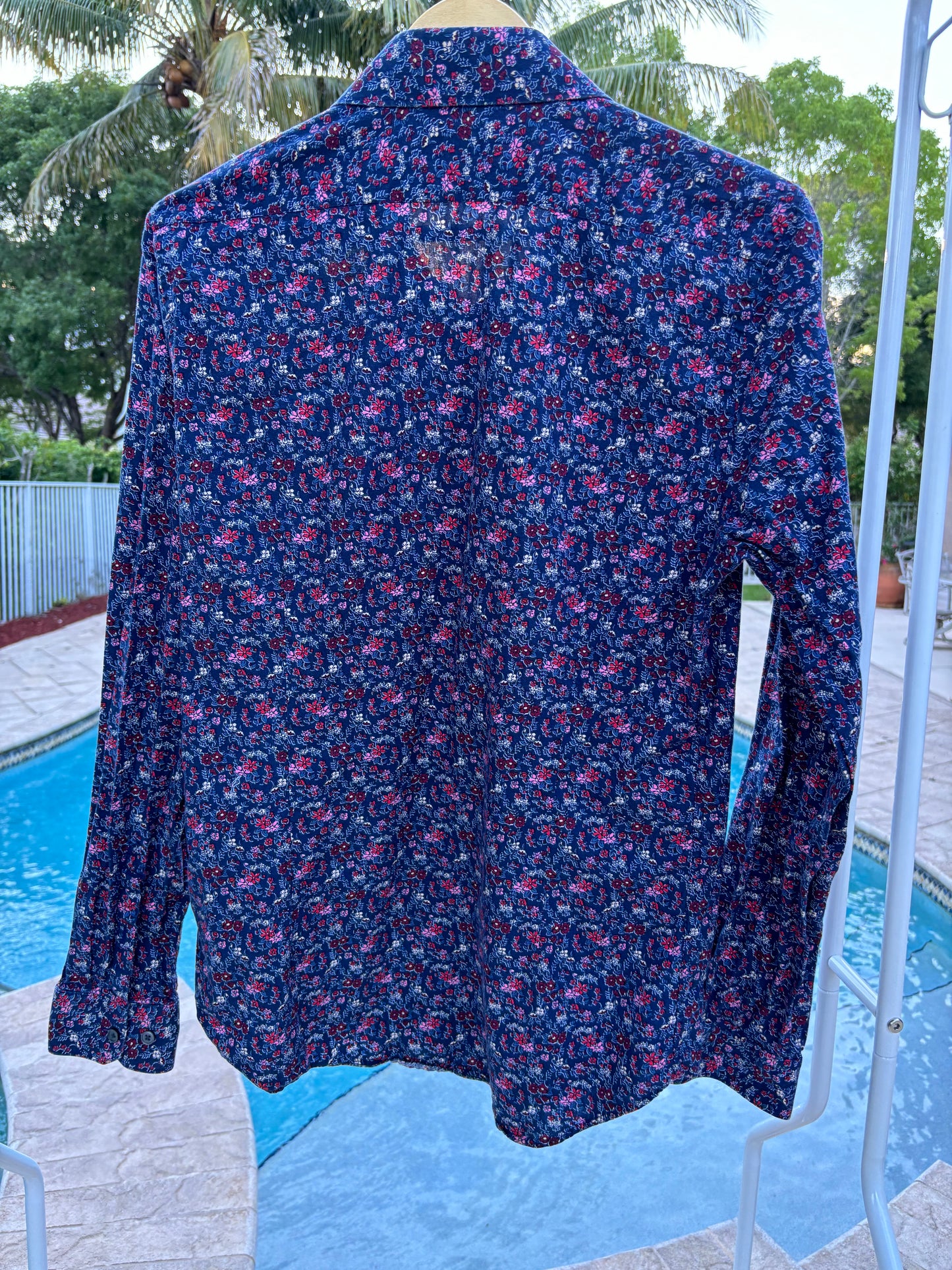 Express Men's Long Sleeve Floral Buttondown - Like New - Medium Extra Slim